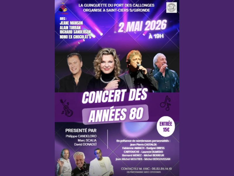 Concert Années 80 à la guinguette du port des Callonges  Saint-Ciers-sur-Gironde