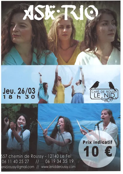 Concert Asa Trio 557 chemin de Roussy Le Fel 2026-03-26