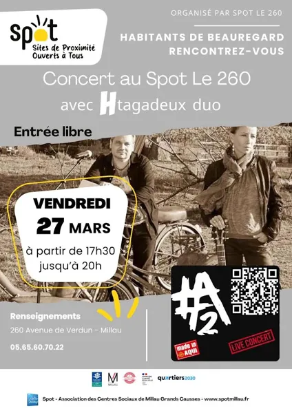 Concert avec Htagadeux duo Spot le 260 Au Spot le 260 260 Avenue de Verdun Millau 2026-03-27