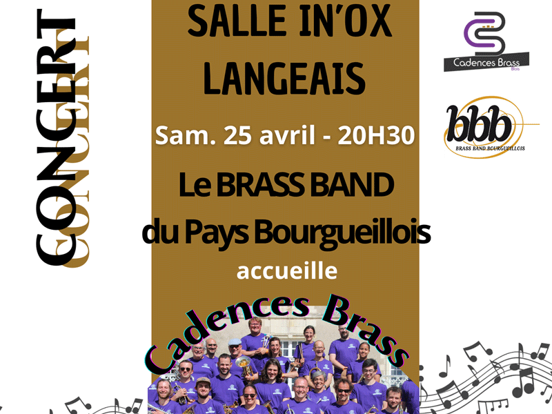 Concert de Brass Band avec le Brass Cadences Brass de Blois 3 rue Andrée Colson Langeais 2026-04-25