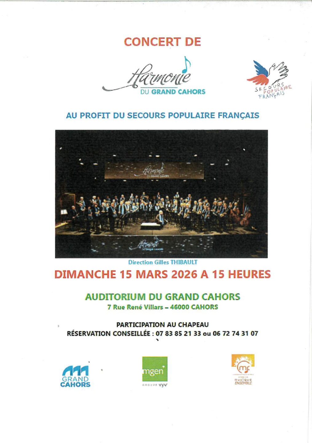 Concert de l'harmonie du Grand Cahors