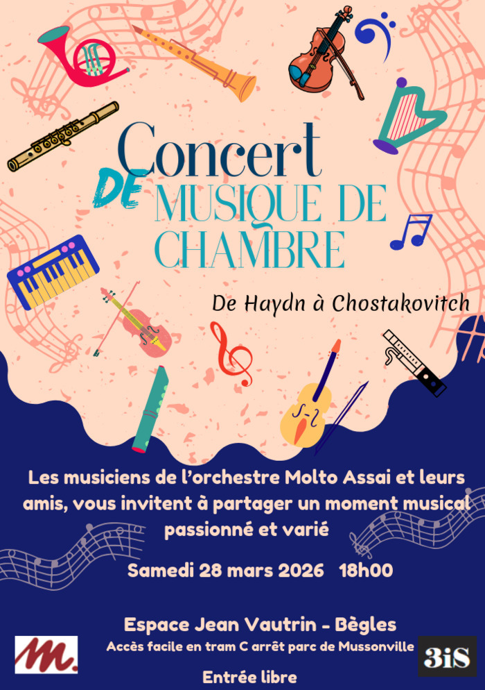 Concert de musique de chambre - Orchestre Molto Assai Espace Jean Vautrin - Bégles Bègles