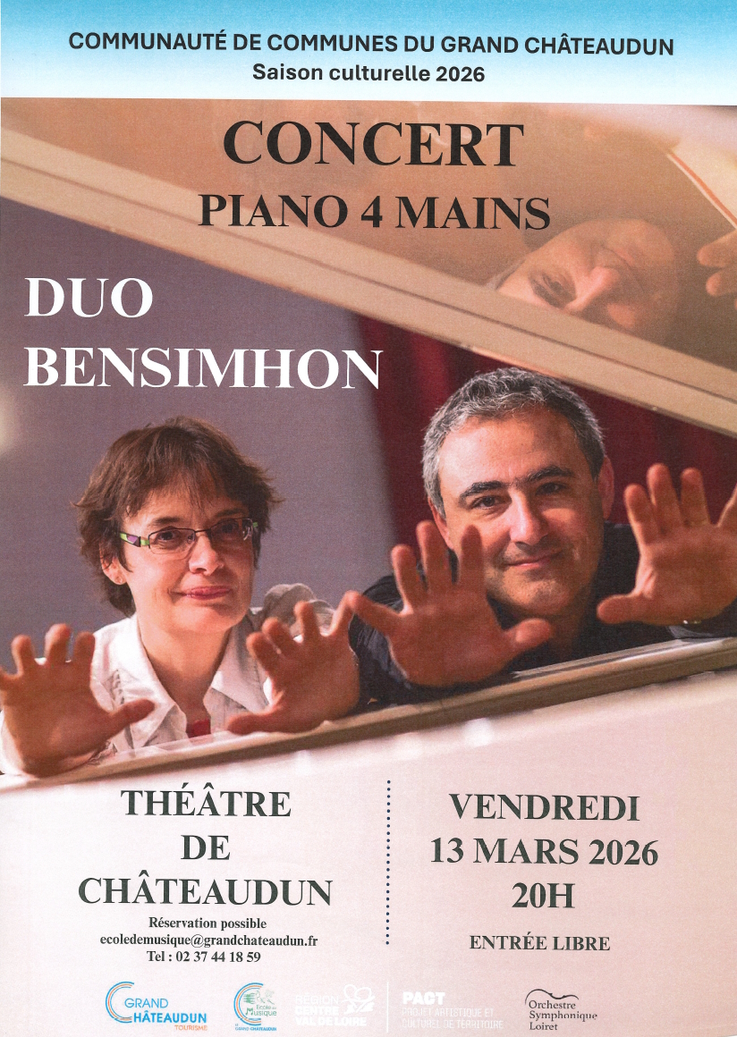 Concert de piano à 4 mains avec le duo Bensimhon Théâtre Municipal Châteaudun 2026-03-13