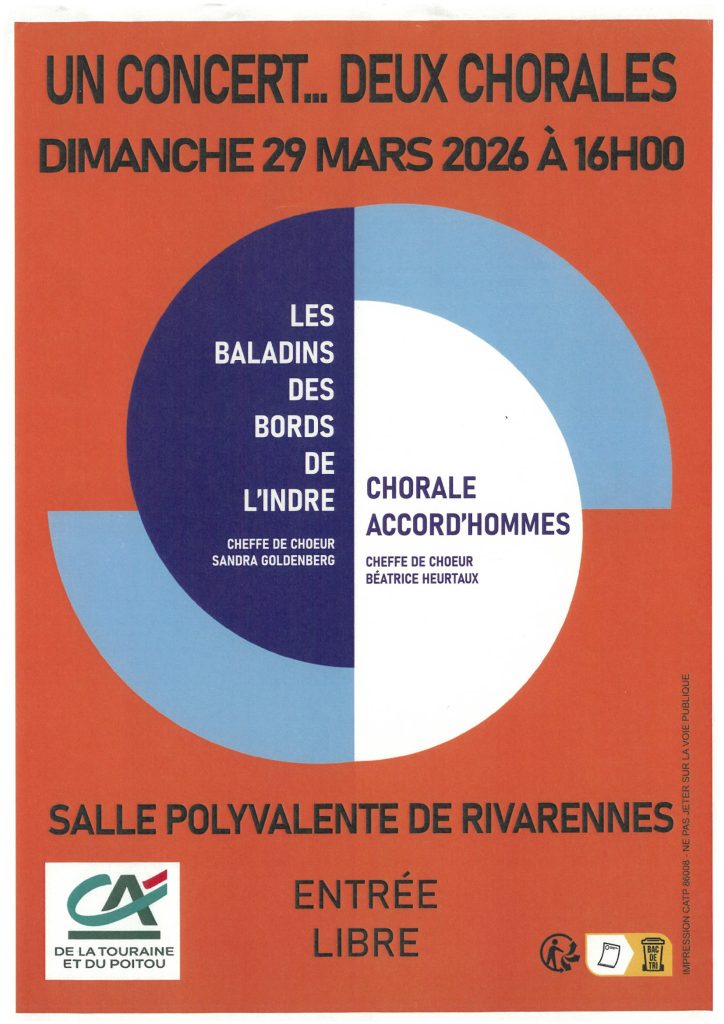 Concert des Baladins du Bord de l’Indre  Rivarennes 2026-03-29