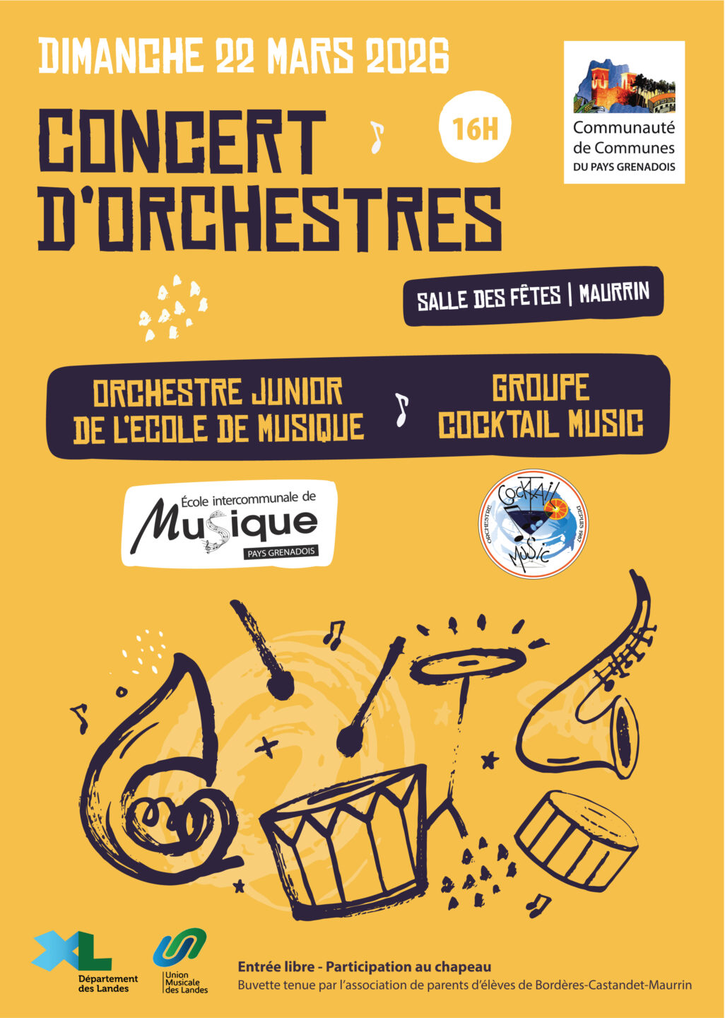 Concert d'orchestres Maurrin 2026-03-22