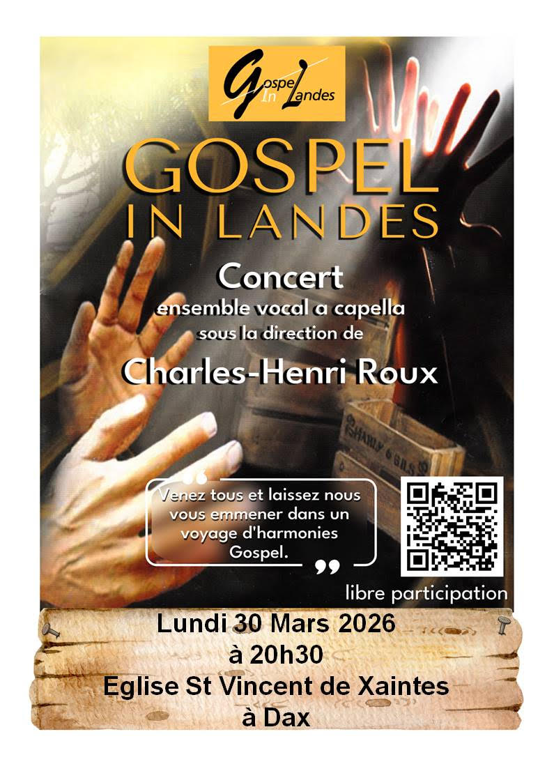 Concert Gospel in Landes Eglise Saint Vincent de Xaintes Dax 2026-03-30