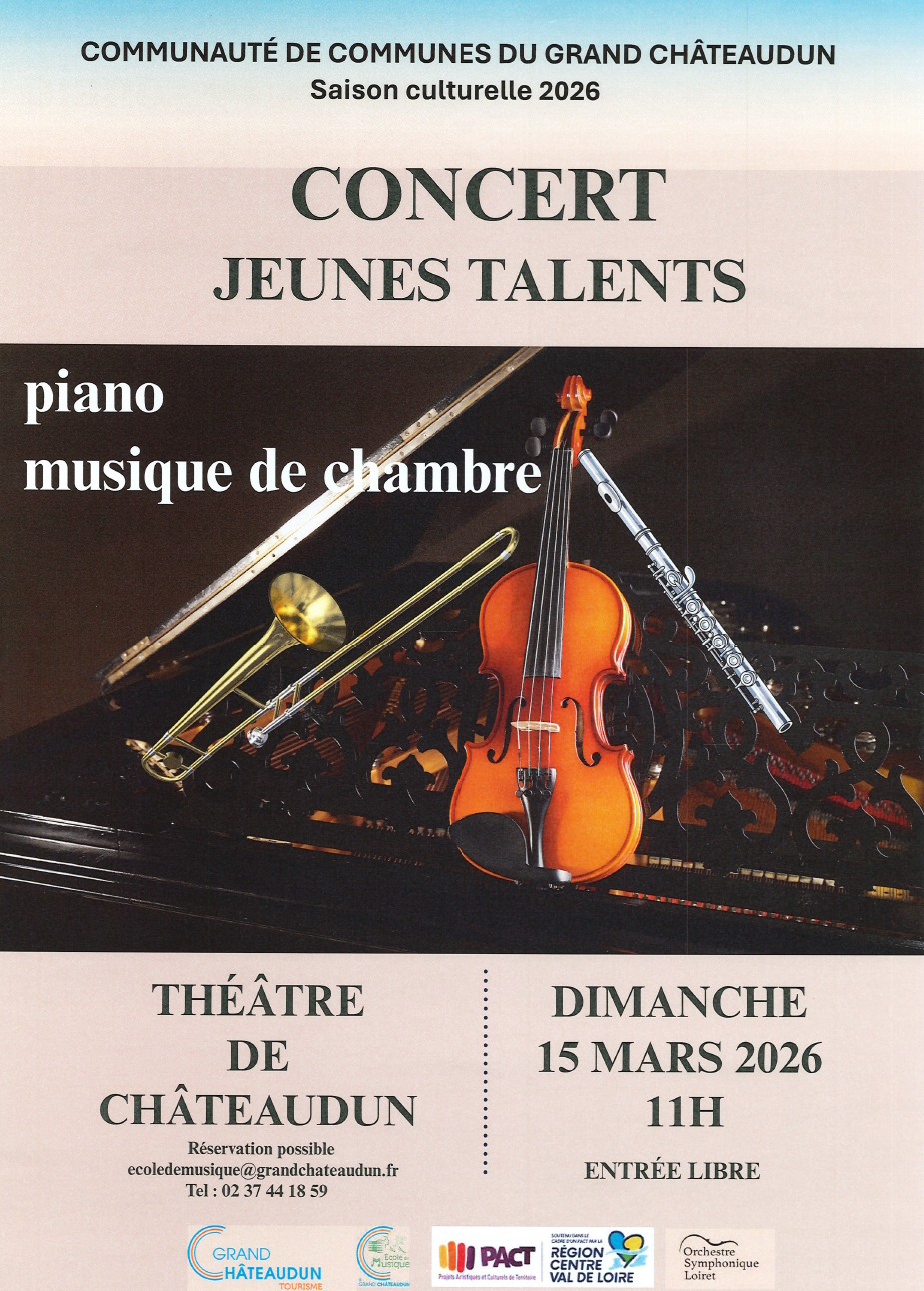 Concert jeunes talents piano et musique de chambre Théâtre Municipal Châteaudun 2026-03-15