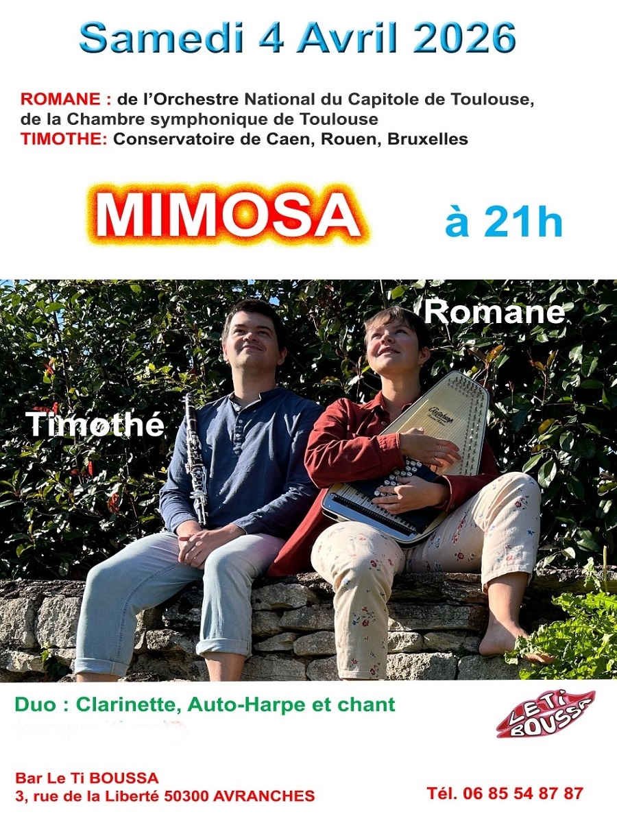 Concert Mimosa 3 rue de la liberté Avranches 2026-04-04