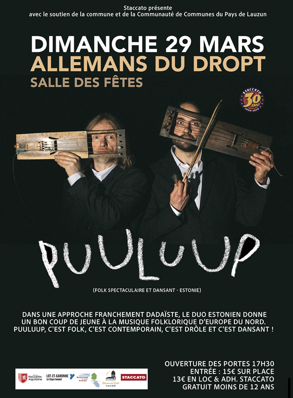 Concert PUULUUP Salle des fêtes Allemans-du-Dropt 2026-03-29