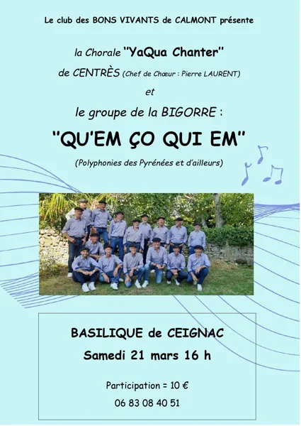Concert Qu'em ço qui em Église notre dame de Ceignac Calmont 2026-03-21