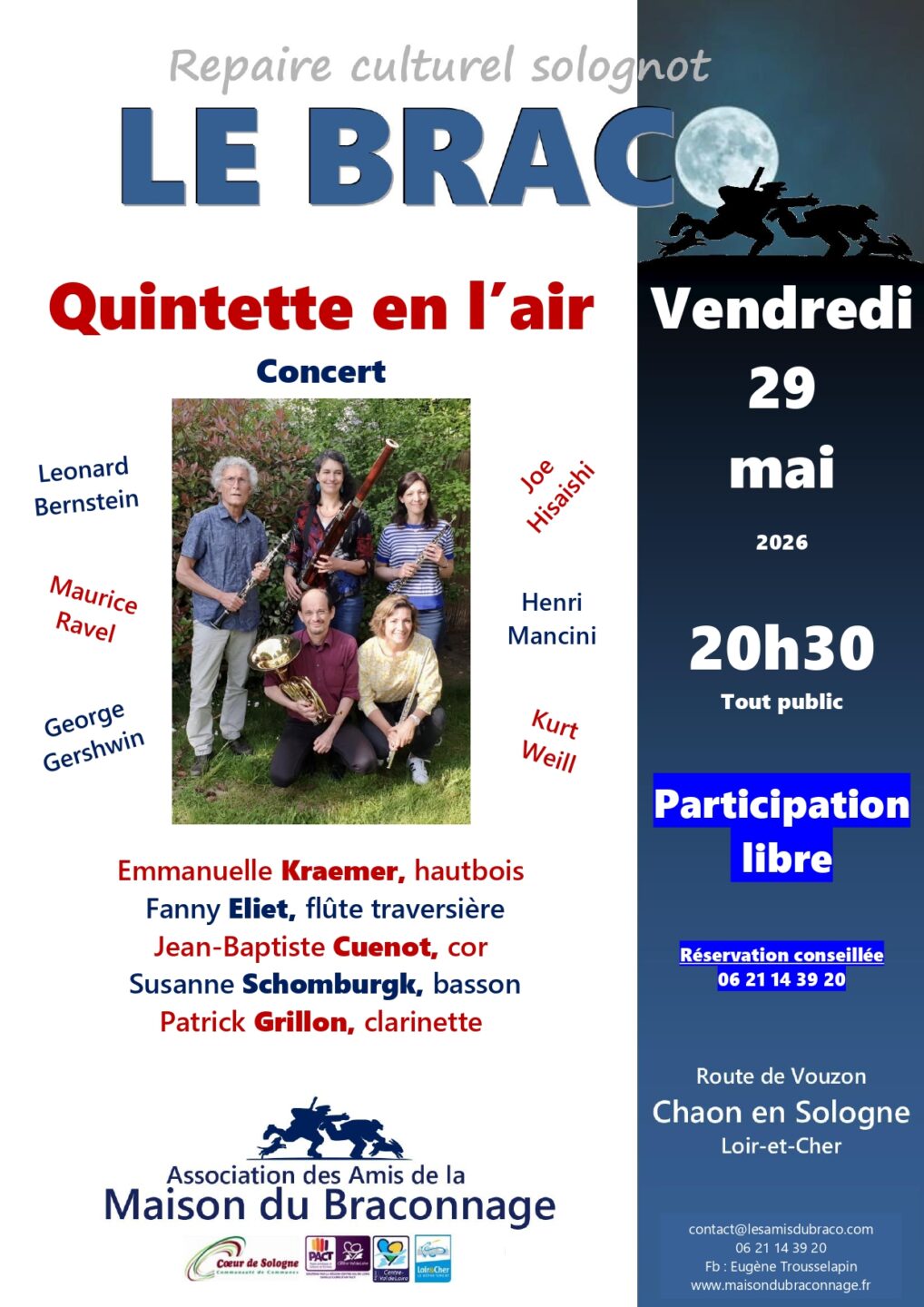 Concert Quintette en l’air à la Maison du Braconnage de Chaon Chaon