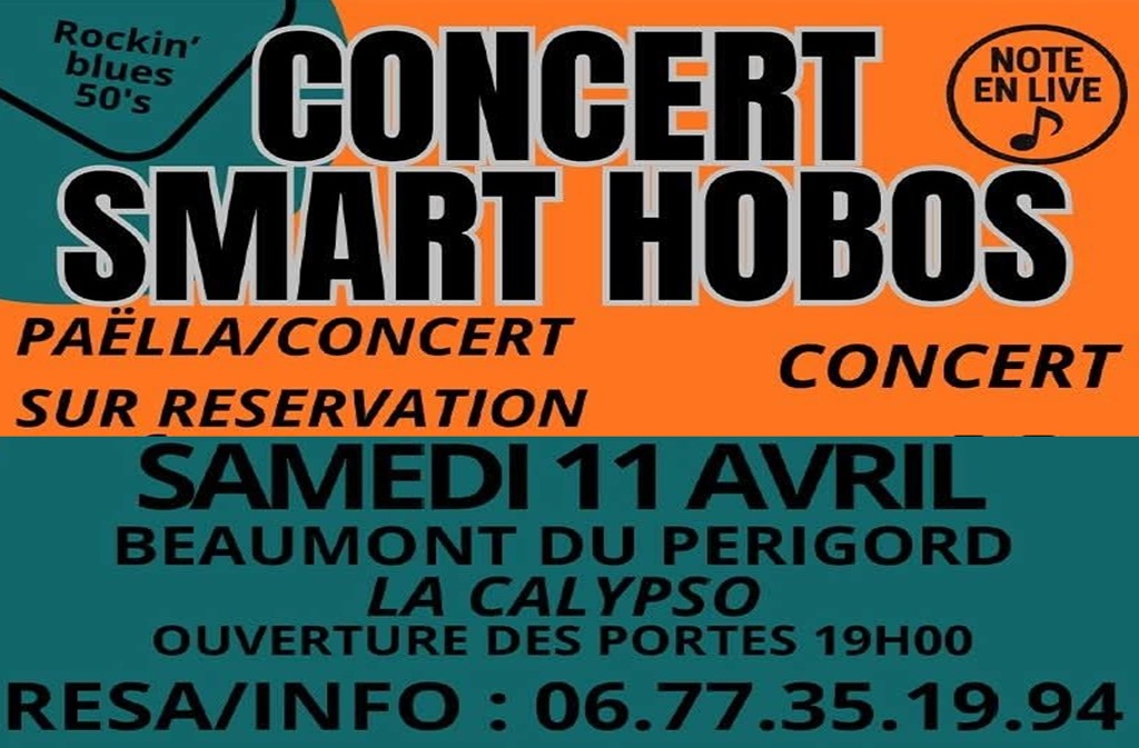 Concert Smart Hobos Salle des fêtes de la Calypso Beaumontois en Périgord 2026-04-11