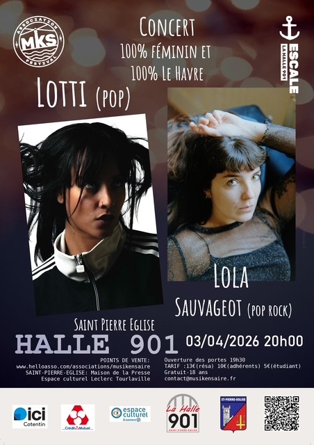 Concerts Lotti & Lola SAUVAGEOT Halle 901 Saint-Pierre-Église 2026-04-03