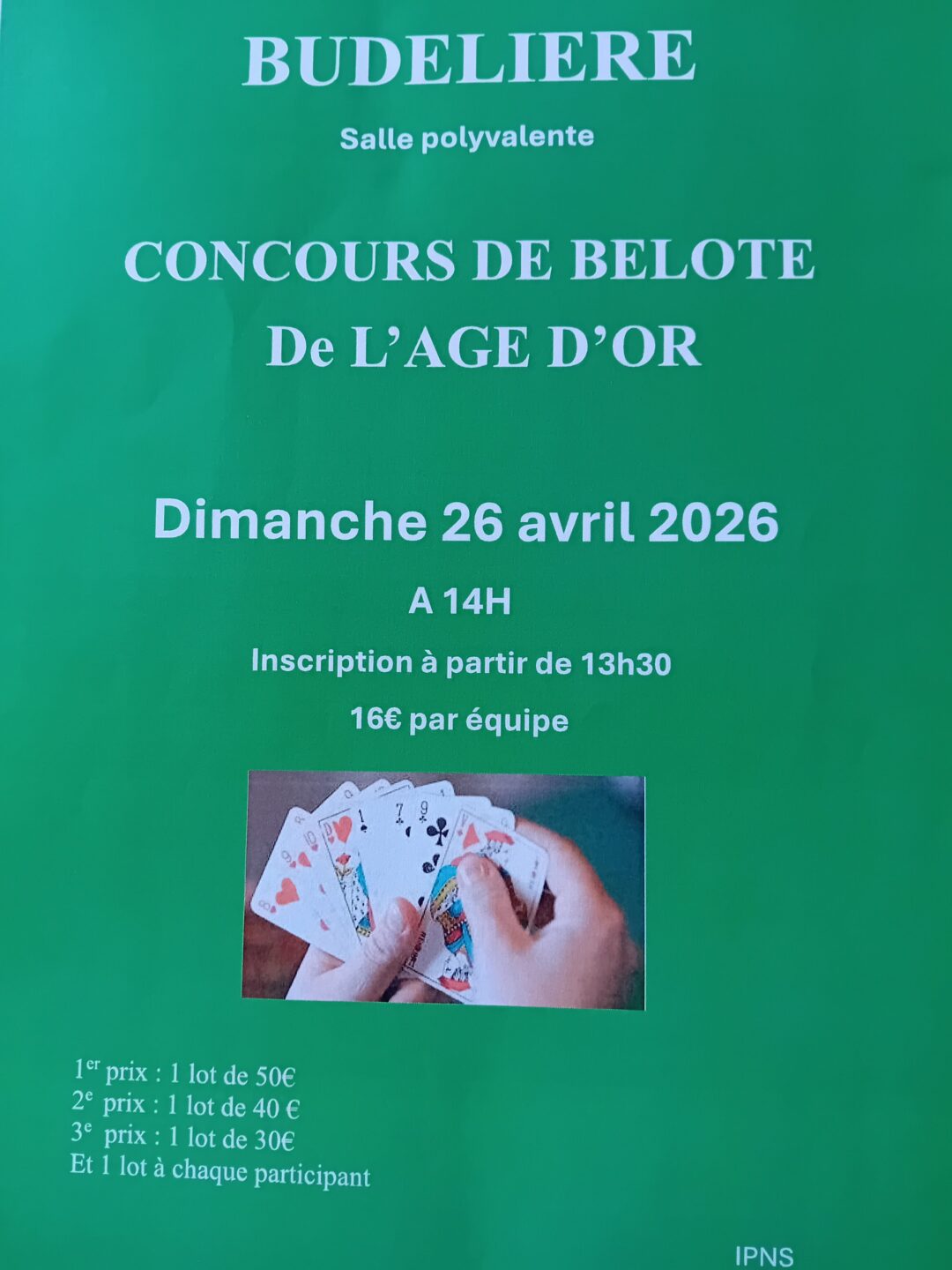 Concours de belote Salle Polyvalente Budelière 2026-04-26