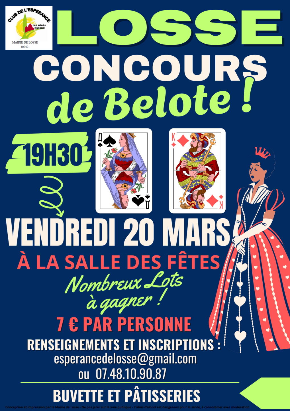 Concours de belote Salle des Fêtes Losse 2026-03-20