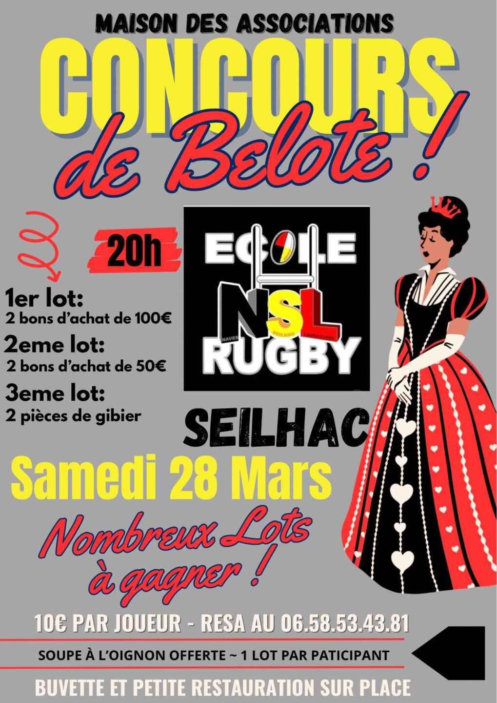 Concours de belote 7 Rue Henry de Bournazel Seilhac 2026-03-28