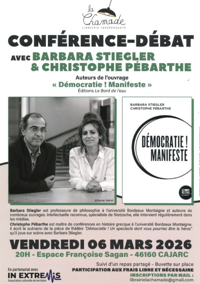Conférence-débat avec Barbara Stiegler et Christophe Pébarthe à Cajarc