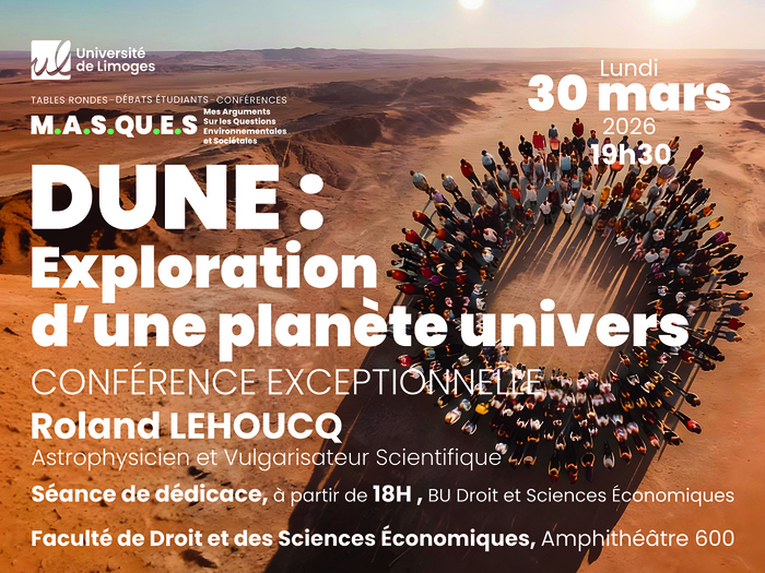 Conférence « DUNE – Exploration d’une planète-univers » Faculté de Droit et des Sciences Économiques Limoges