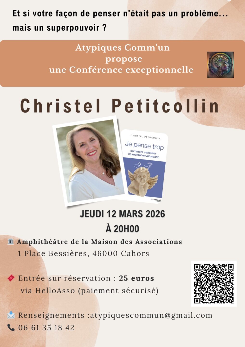 Conférence Je pense trop de Christel Petitcollin