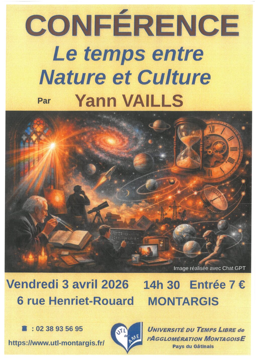 Conférence le temps entre Nature et Culture 6 Rue Henriet Rouard Montargis 2026-04-03