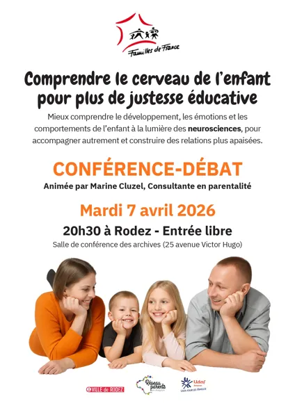 Conférence Parentalité Familles 1 ruelle du gaz Rodez 2026-04-07