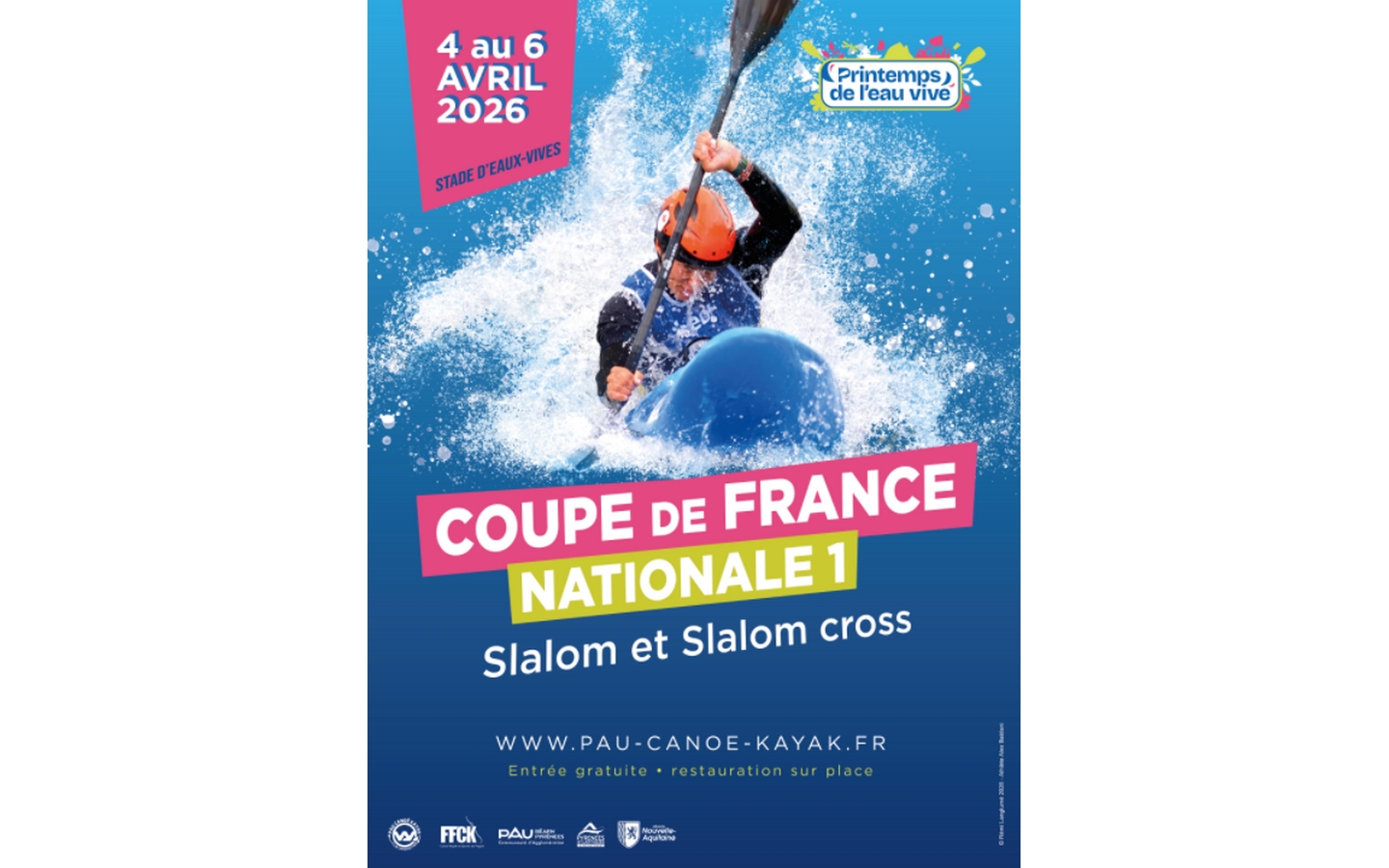 Coupe de France Nat1 Slalom et Slalom Cross Parc Aquasports Bizanos 2026-04-04
