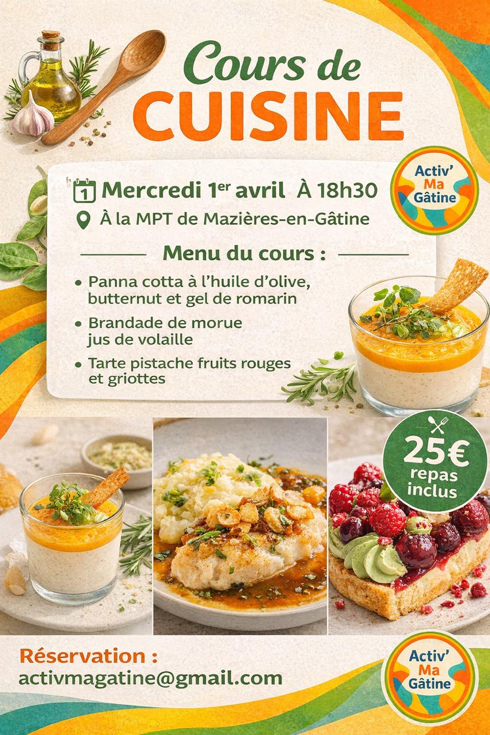 Cours de cuisine avec Activ'Ma Gâtine Rue du Champ Martin Mazières-en-Gâtine 2026-04-01