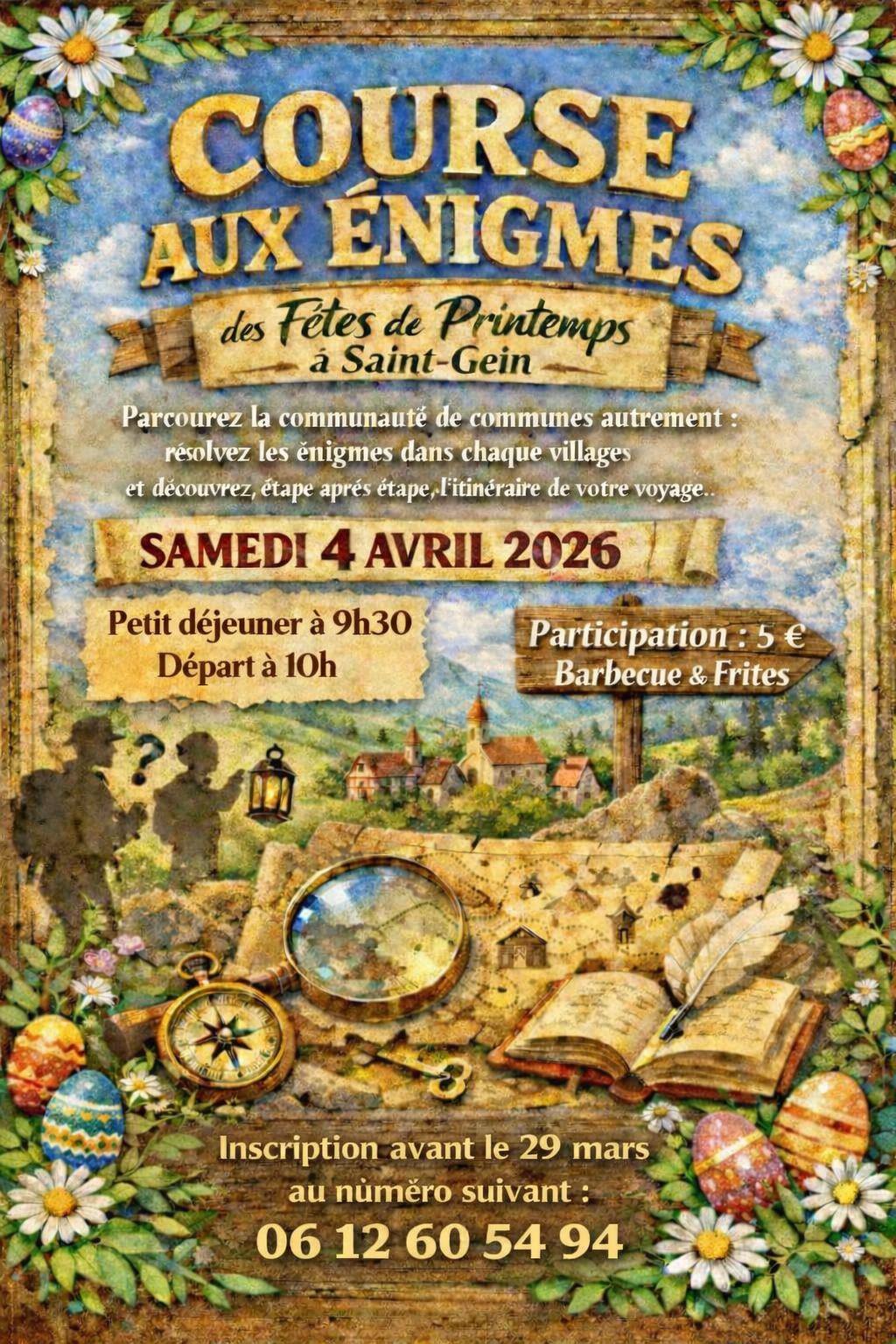 Course aux énigmes  Saint-Gein 2026-04-04