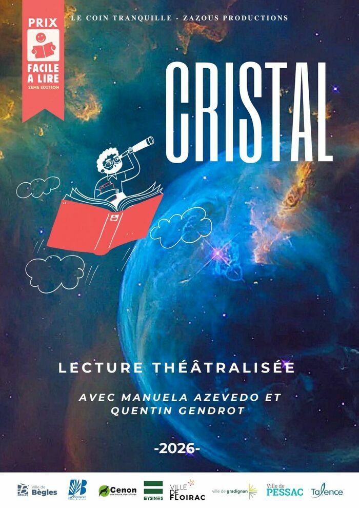 Cristal : la sélection du prix Facile à lire mise en scène Bibliothèque Pablo Neruda Pessac