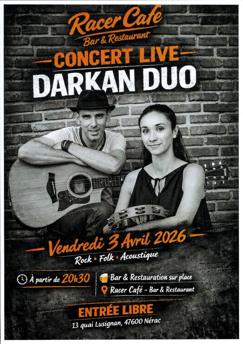 Darkan Duo en concert 13 Quai Lusignan Nérac 2026-04-03