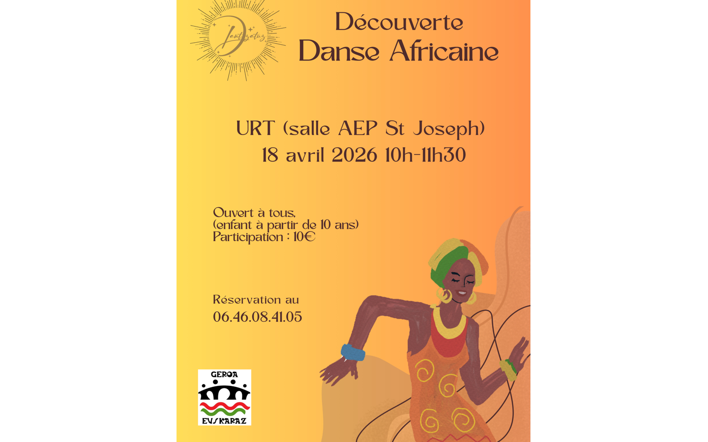 Découverte danse africaine Découverte danse africaine 186 rue Lacarre Urt 2026-04-18