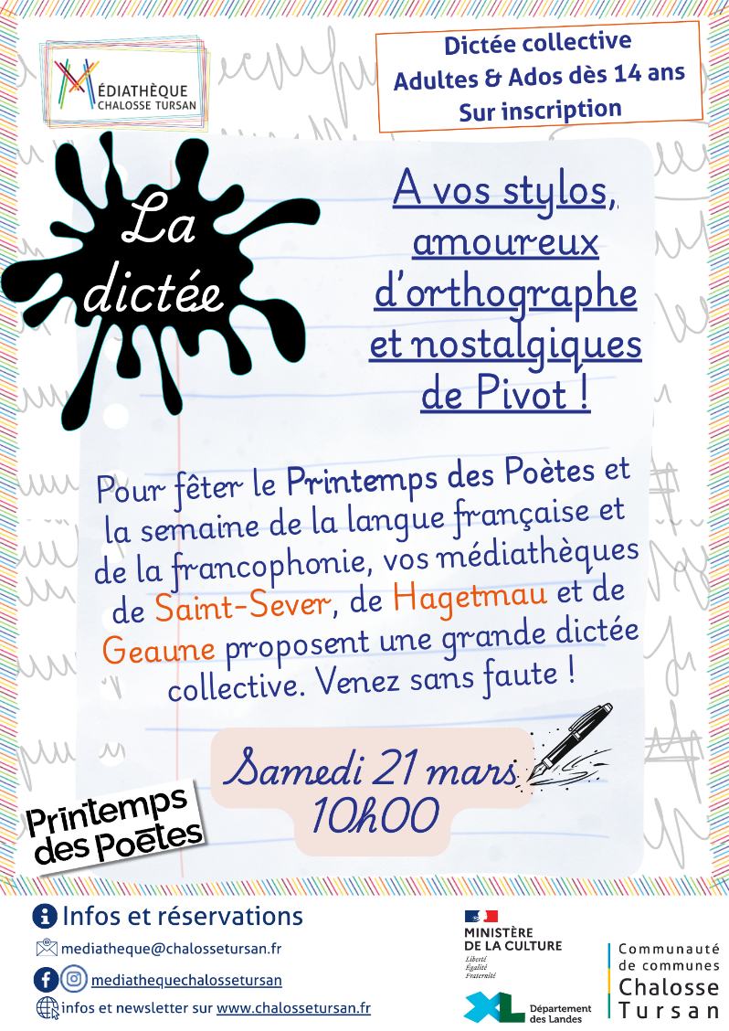 Dictée 100 fautes 15 Avenue de l Océan Saint-Sever 2026-03-21