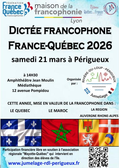 Dictée Tout Public Jumelage Rivière-du-Loup 12 Avenue Georges Pompidou Périgueux 2026-03-21