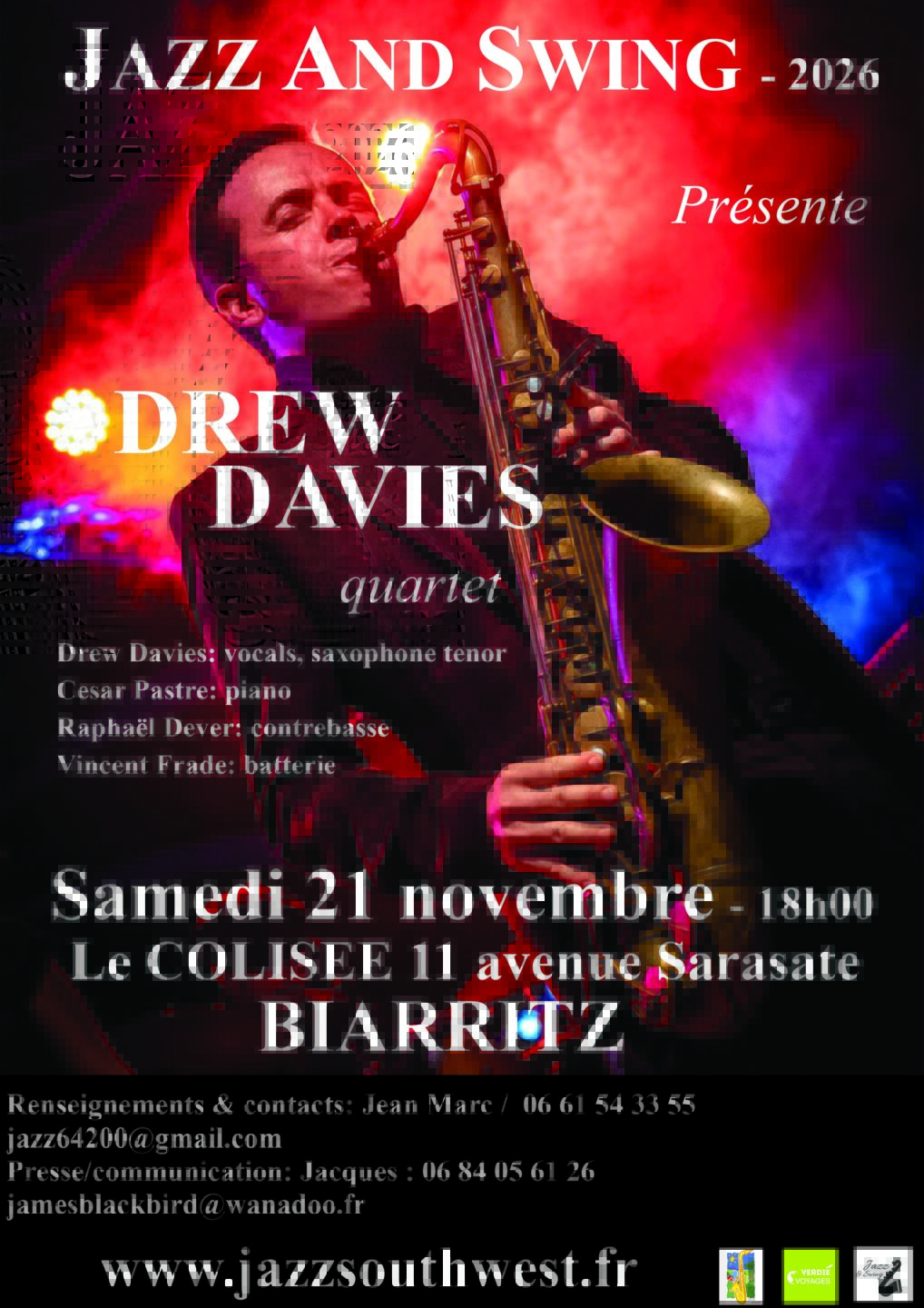 Drew Davis quartet 11 Avenue Sarasate Biarritz 2026-11-21
