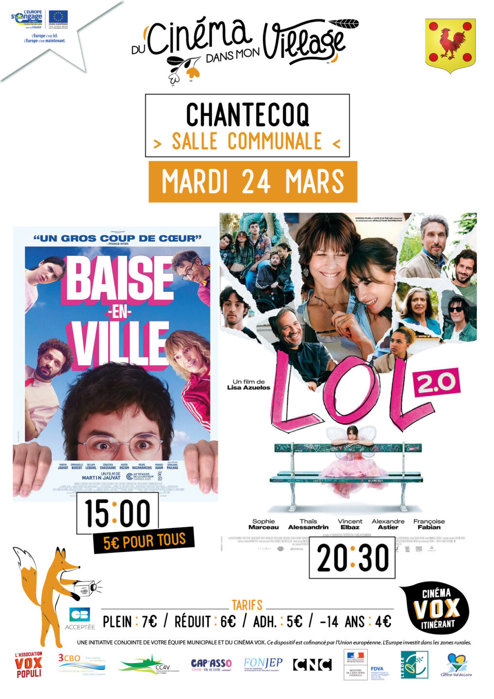 Du cinéma dans mon village Route d'Ervauville Chantecoq 2026-03-24