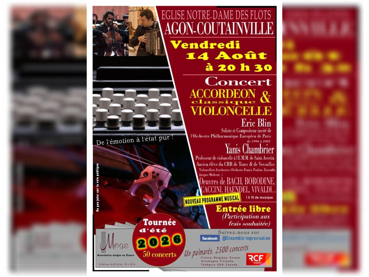 Duo Violoncelle et Accordéon Voyage au cœur de la Grande Europe Coutainville Agon-Coutainville 2026-08-14