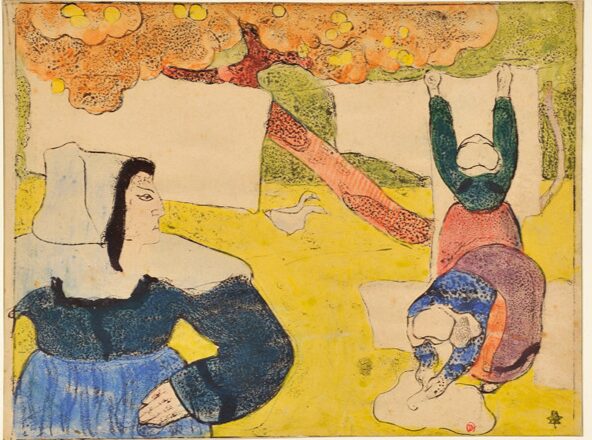 Femmes étendant le linge