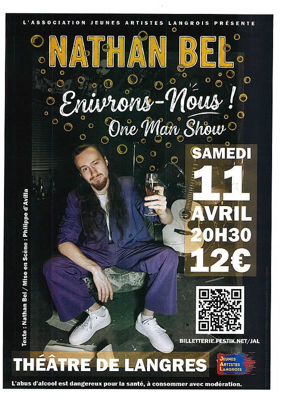 Enivrons-Nous ! One Man Show Nathan Bel Théâtre Michel-Humbert Langres 2026-04-11