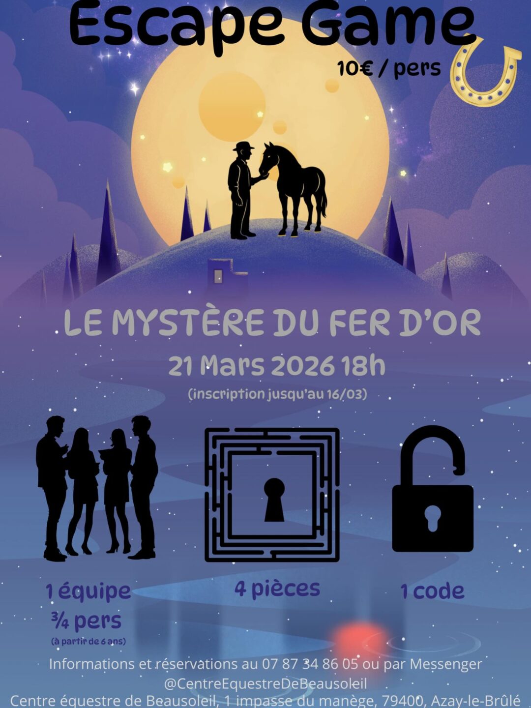 Escape Game le mystère du fer d'or 1 Impasse du Manège Azay-le-Brûlé 2026-03-21
