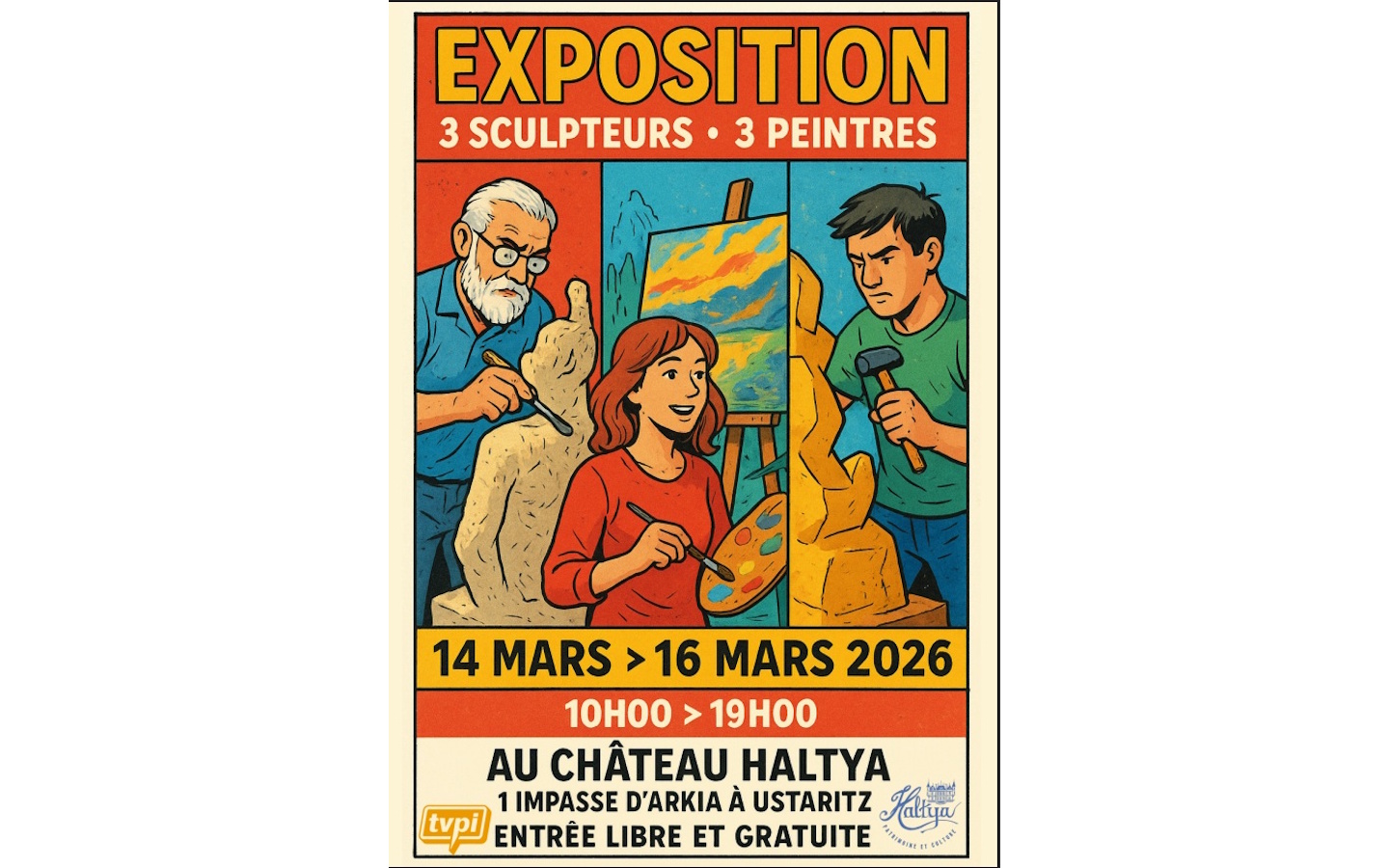 Exposition 3 sculpteurs 3 peintres 1 Impasse d'Arkia Ustaritz 2026-03-15