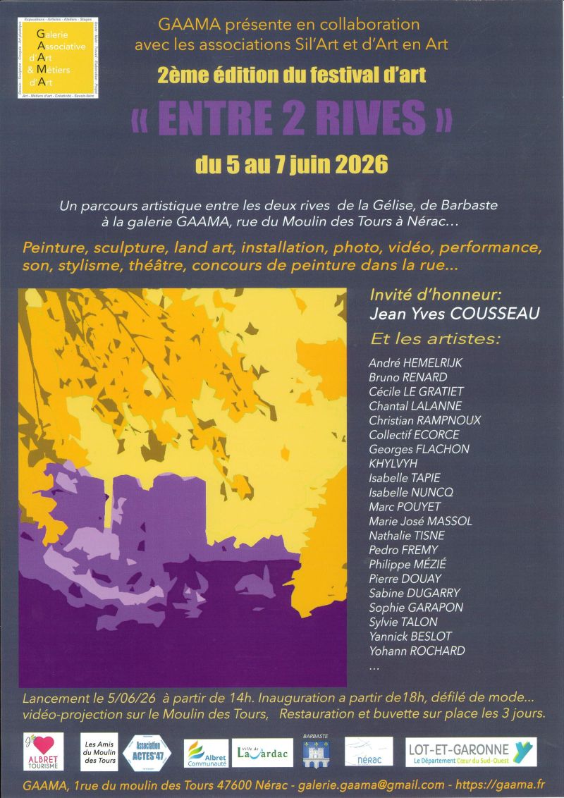 Exposition Entre 2 rives. 2ème édition. 1 Rue du Moulin des Tours Barbaste 2026-06-05