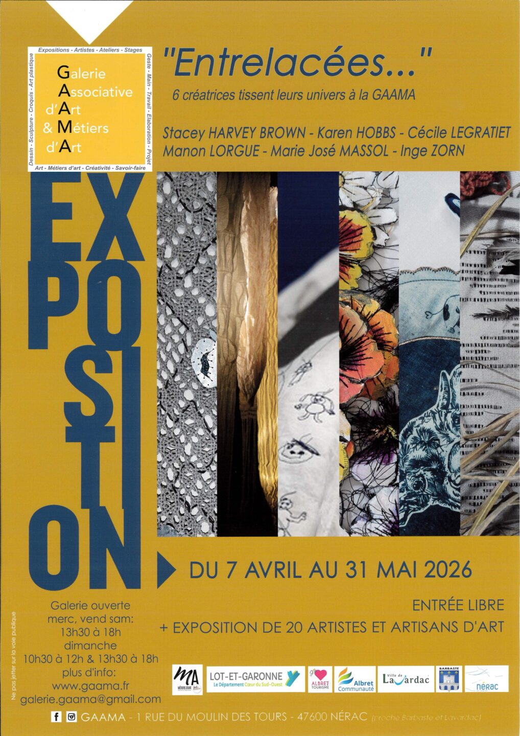 Exposition GAAMA Entrelacées … Exposition GAAMA Entrelacées ... 1 Rue du Moulin des Tours Nérac 2026-04-07