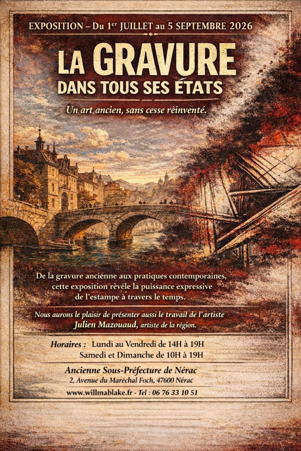 Exposition La Gravure dans tous ses états. Ancienne Sous-Préfecture Nérac