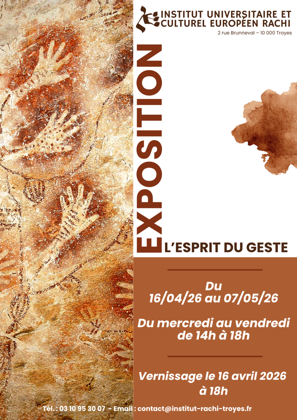 Exposition L'esprit du geste Institut Universitaire Européen Rachi Troyes 2026-04-16