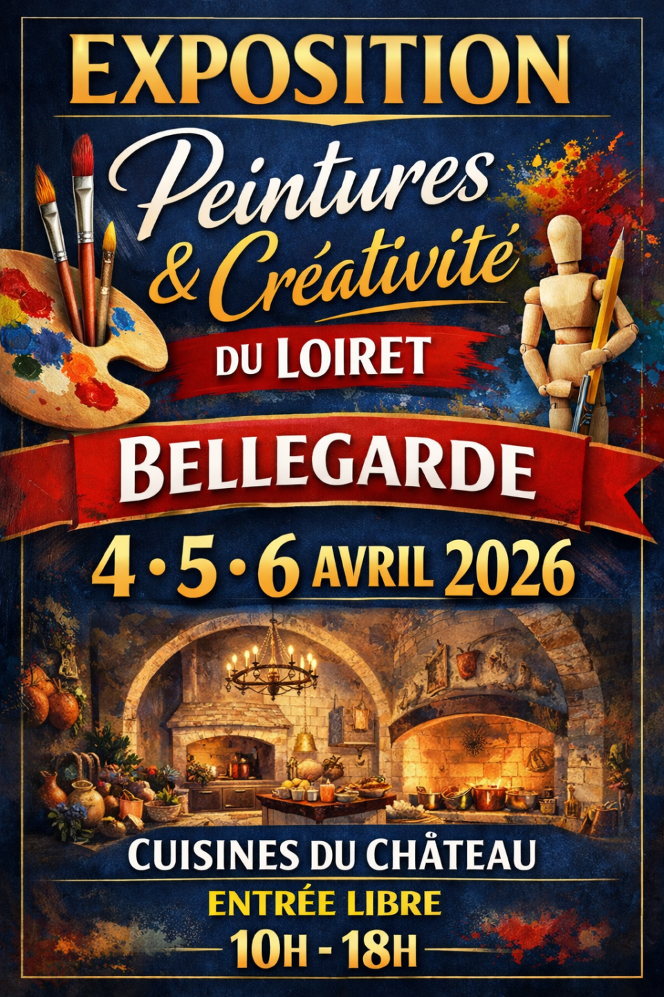 Exposition peintures et créativités du Loiret Bellegarde 2026-04-04