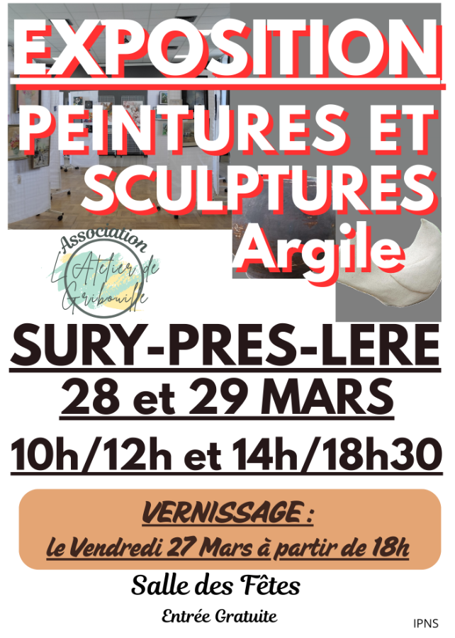 [EXPOSITION] VERNISSAGE Peintures et sculptures  Sury-près-Léré 2026-03-27