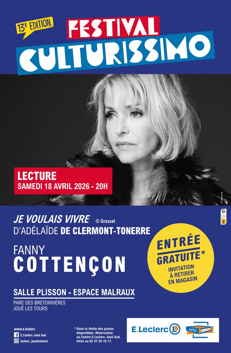 Festival Culturissimo lecture par Fanny Cottençon  Joué-lès-Tours 2026-04-18