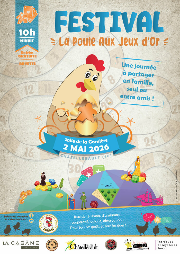 Festival de jeux de société La Poule Aux Jeux d'Or 15 rue de la Gornière Châtellerault Châtellerault 2026-05-02