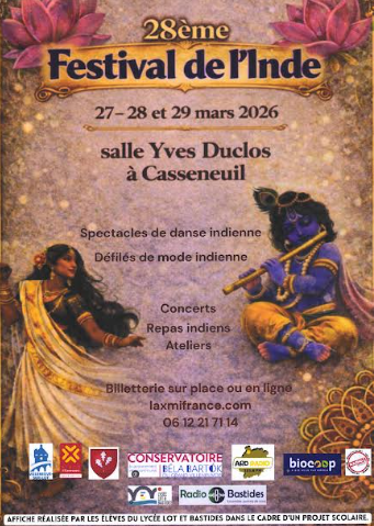 Festival de l'Inde Salle Yves duclos Casseneuil 2026-03-27