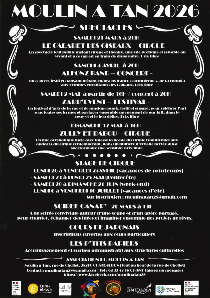 Festival Zarb'Event Moulin à Tan Châteaudun 2026-05-02